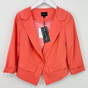 Birryshop Coral Orange Asian Lined Sprin Summer Blazer Jacket NEW